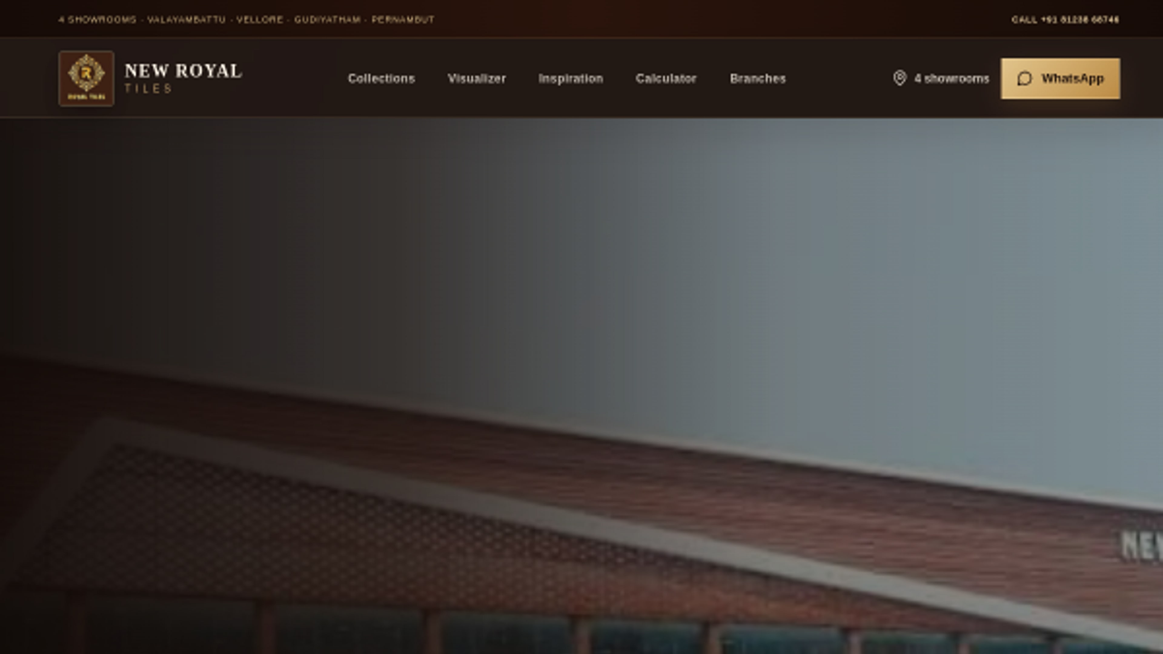 Royal Tiles live website homepage preview